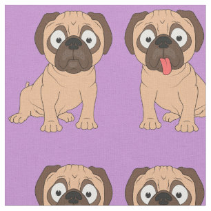 Cute Customisable Pug Fabric