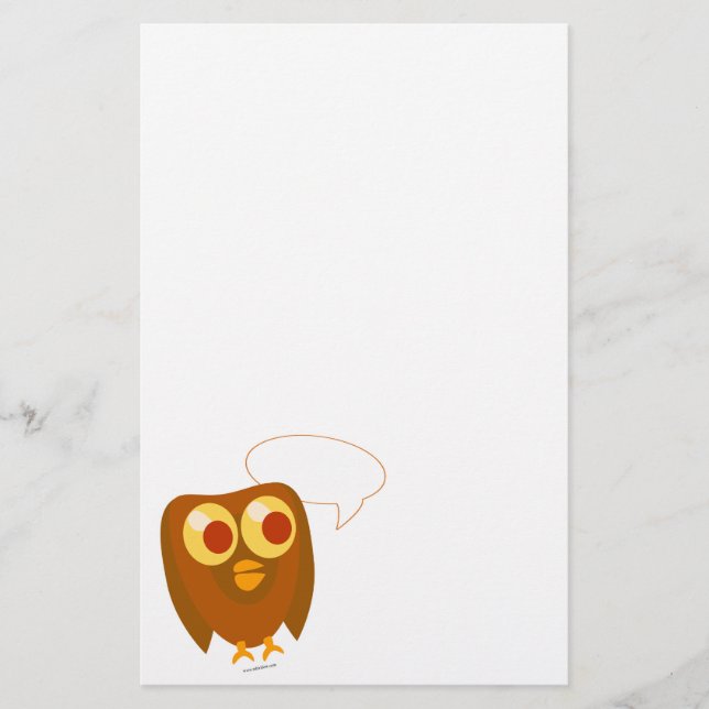 Cute Customisable Sayings Owl Stationery (Front)