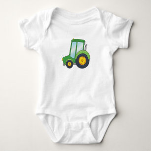 Cute Customisable Tractor Baby Bodysuit