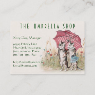 Cute Customisable Vintage Art Card - Romantic Cats