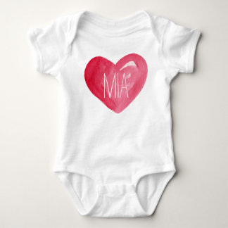 Cute Customise Baby Name Heart Bodysuit