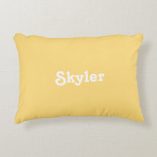 "cute" customise name - light orange accent pillow