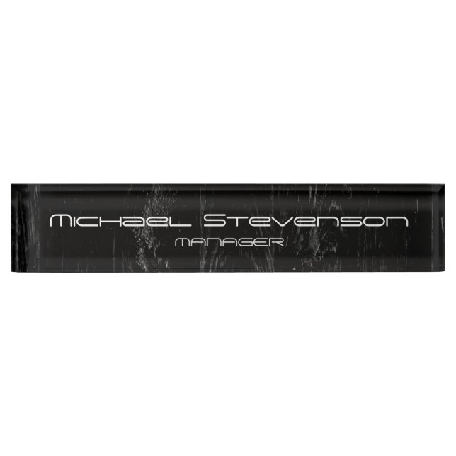 Cute Customise Text Black Professional Nameplate (Front)