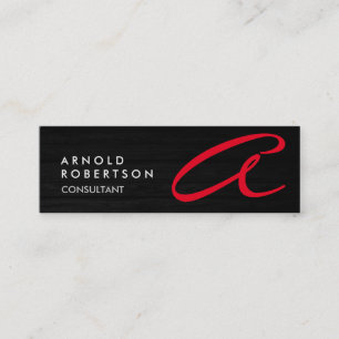 Cute Customise Text Grey Red Trendy Business Card