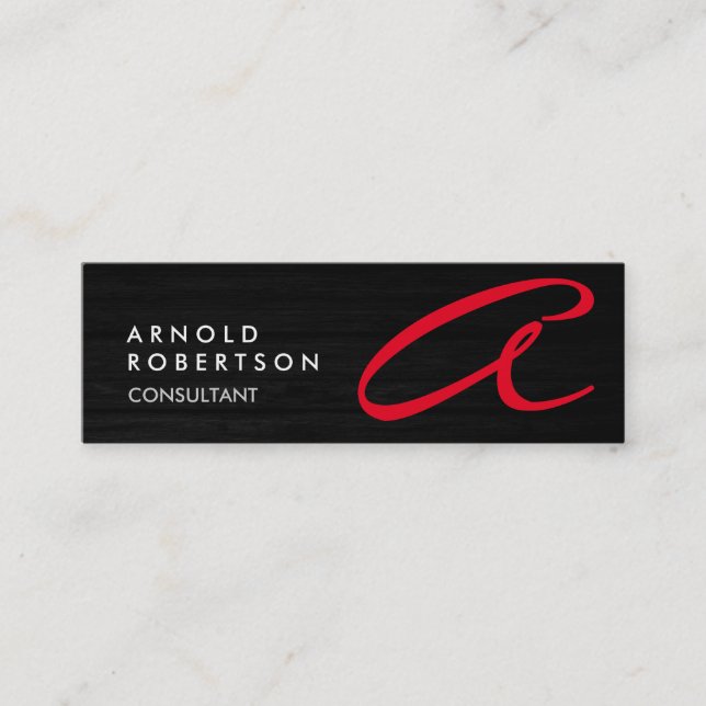 Cute Customise Text Grey Red Trendy Business Card (Front)