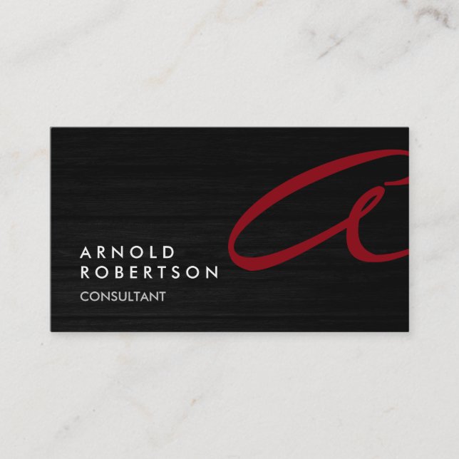 Cute Customise Text Grey Red Trendy Business Card (Front)