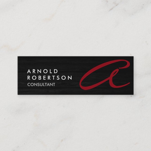 Cute Customise Text Grey Red Trendy Business Card (Front)