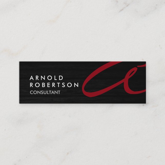 Cute Customise Text Grey Red Trendy Business Card (Front)