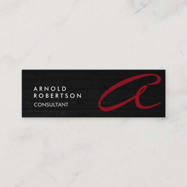 Cute Customise Text Grey Red Trendy Business Card (Front)