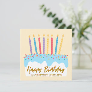 Cute Customised Business Happy Birthday Card