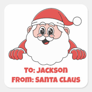 Cute Customised From Santa Claus Square Sticker