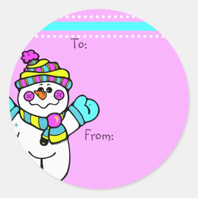 Cute Customised Snowman Gift Tags (Front)