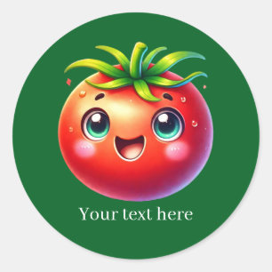 Cute customizable business tomato classic round sticker