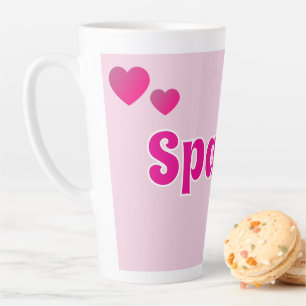 Cute Customizable Pink Playful Dog Cat Pet  Latte Mug