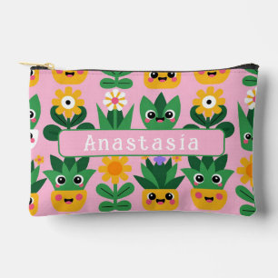Cute Customizable Pot Plant Print Accessory Pouch