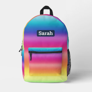 Cute customizable rainbow girl backpack