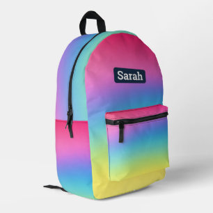 Cute customizable rainbow girl backpack