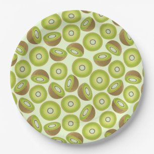 Cute Cut Kiwi Pattern Paper Plate