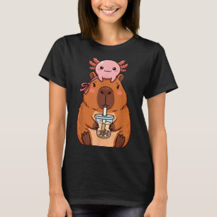 Cute Cute Capybara Drinking Boba Tea T-Shirt