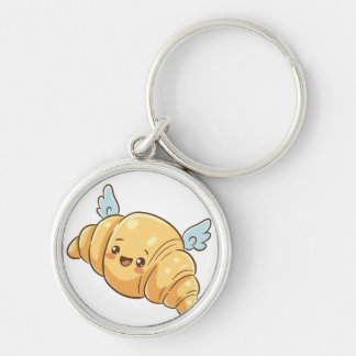 Cute Cute Cute Angel Croissant Wings Cute Pastry Key Ring