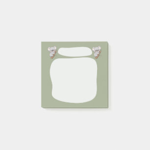 Cute Cute Kawaii Koala Bear Sage Green Post-it Not Notes