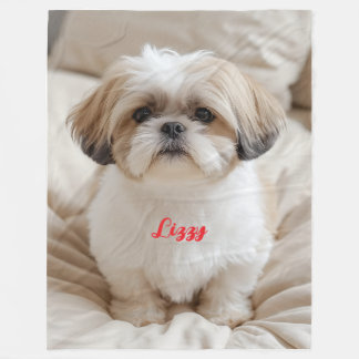 Cute Cute Shih Tzu Personalised Fleece Blanket