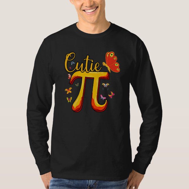 Cute &  Cutie Pi Math Pie Butterfly Adorable Math  T-Shirt (Front)
