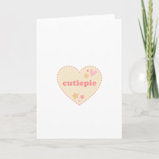 Cute Cutiepie Pink Heart Aesthetic  Card