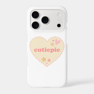Cute Cutiepie Pink Heart Aesthetic iPhone Case.