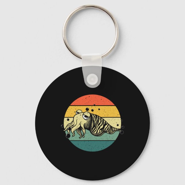 Cute Cuttlefish Design Men Women Cuttlefish Lovers Key Ring (Front)