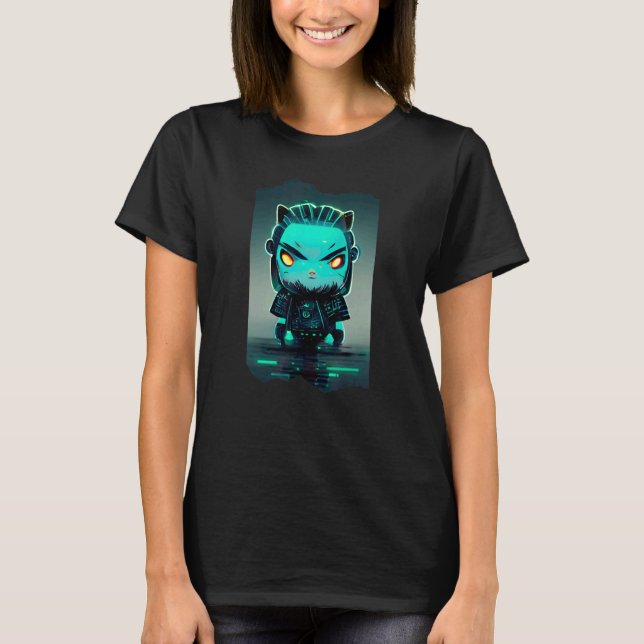 Cute Cyberpunk Zeus Chibi Futuristic Greek God Myt T-Shirt (Front)
