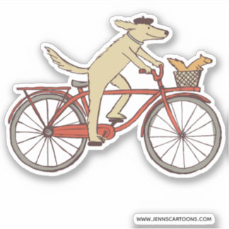 Cute Cycling Dog and Squirrel Fun Animal Friends