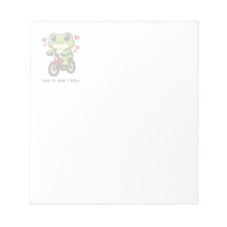 Cute Cycling Frog | Kawaii Frog Bicycle Art Notepad