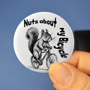 Cute cyclist Squirrel bicycle fun cycle gift 6 Cm Round Badge