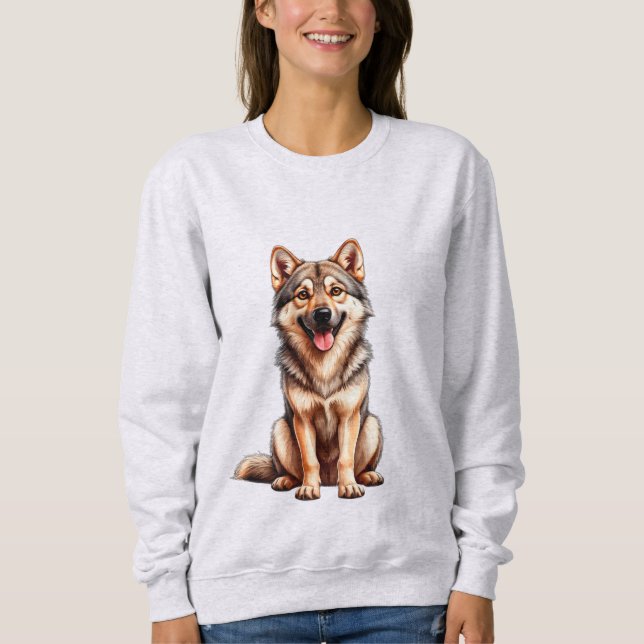 Cute Czechoslovakian Wolf dog Animal Lover Sweatshirt (Front)