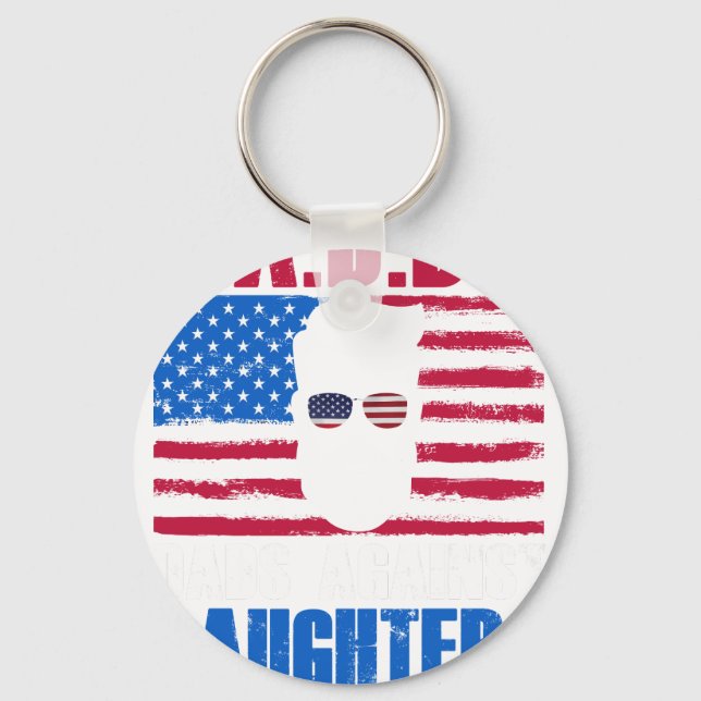 Cute D.A.D.D.D Dads Against Daughters Dating Democ Key Ring (Front)
