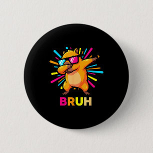 Cute Dabbing Capybara Funny Animal Meme Capy Lover 6 Cm Round Badge