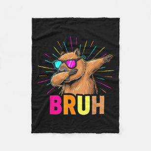 Cute Dabbing Capybara Funny Animal Meme Capy Lover Fleece Blanket