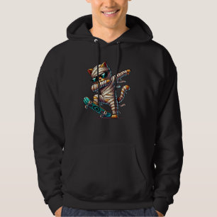 Cute Dabbing Cat Lover Halloween Mummy Skateboard Hoodie