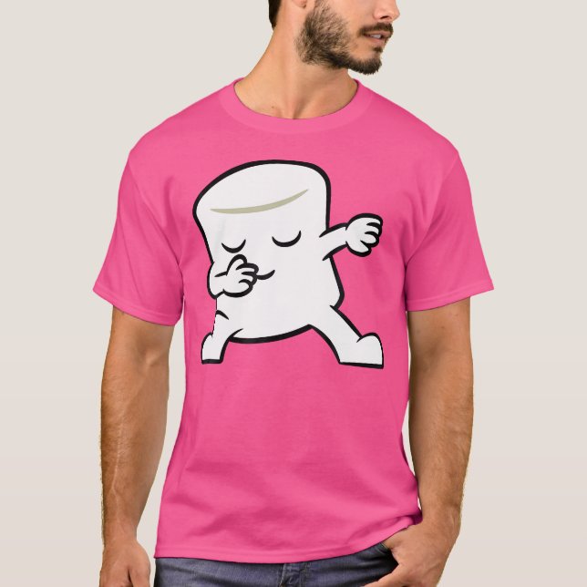 Cute Dabbing Marshmallow Campfire Kawaii Marshmall T-Shirt (Front)