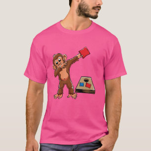 Cute Dabbing Monkey Cornhole Boys Birthday Girls C T-Shirt