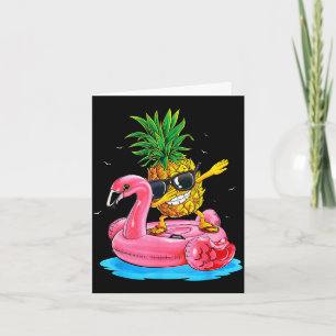 Cute dabbing pineapple flamingo tropical summer card