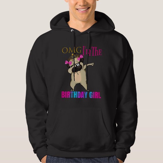 Cute Dabbing Pug Girl Party Outfit Classic T-Shirt Hoodie (Front)