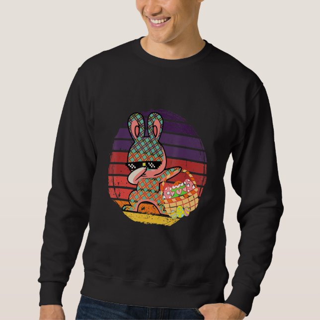 Cute Dabbing Rabbit Easter's Day Eggs Kids Boys Gi Sweatshirt (Front)