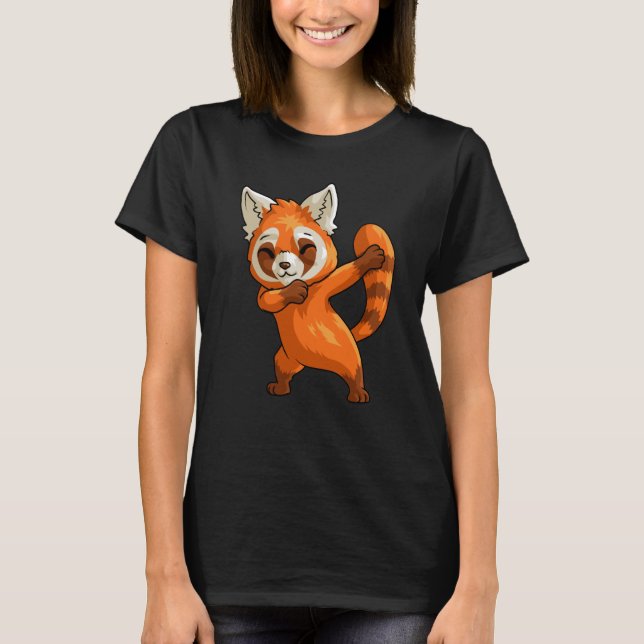 Cute Dabbing Red Panda For Boys Girls Red Panda T-Shirt (Front)