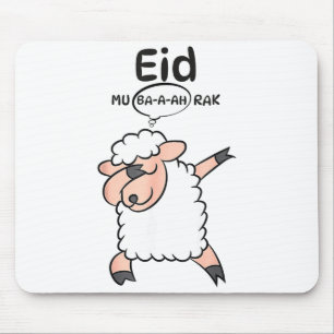 Cute Dabbing Sheep Eid Mu-ba-a-ah-rak Eid Al Adha  Mouse Pad