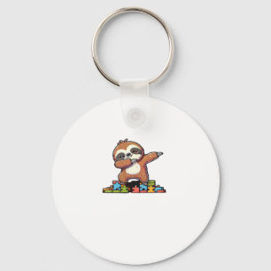 Cute Dabbing Sloth Autism Awareness Autistic Kids  Key Ring