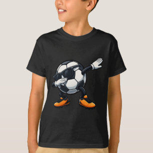 Cute Dabbing Sungles Footbyll Soccer Byll Cartoon T-Shirt