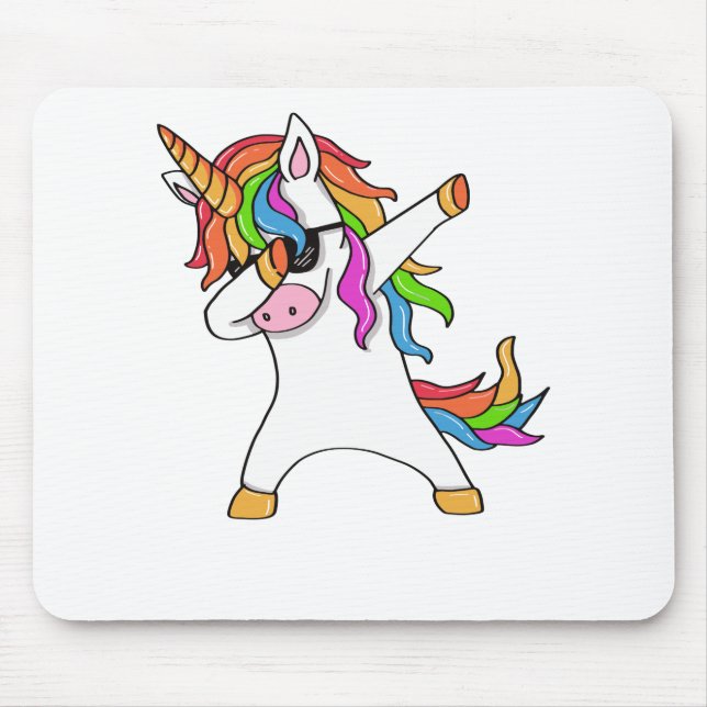 Cute Dabbing Unicorn Dab Dance Gift Idea Mouse Pad (Front)