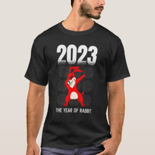 Cute Dabbing Year Of The Rabbit Zodiac 2023 T-Shirt